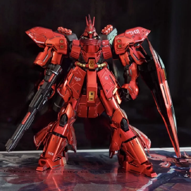 【新製品】SIHAI MODEL SAZABI RG 1:144 電気メッキレッド 組み立てプラスチックモデル アクションフィギュア ロボット クリスマスおもちゃ ギフト