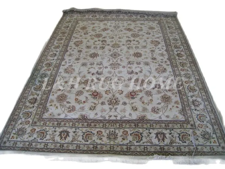 Free shipping 8'X10' 160Line Hand-knotted  Wool and Silk Oriental Persian Rug handmade persian carpet