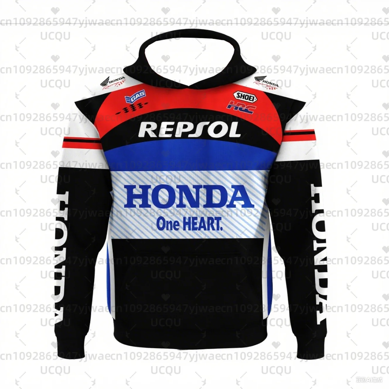 

Handsome Honda 3D Print Motorcycle Jersey Hooded Hoodies Riding Dirt Bike and Mountain Racing Men's Women's Armored Hoodie