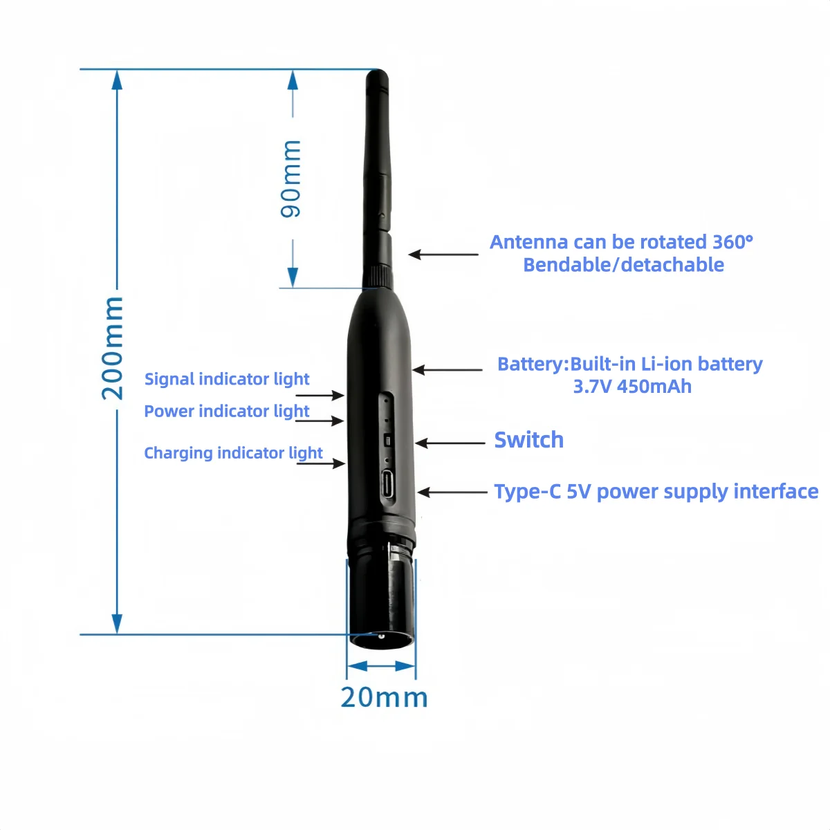 DMX512  2.4G Wireless Receiver Transmitter With built-in Battery Light Control Dfi DJ for Wireless Receiver Stage Light Party