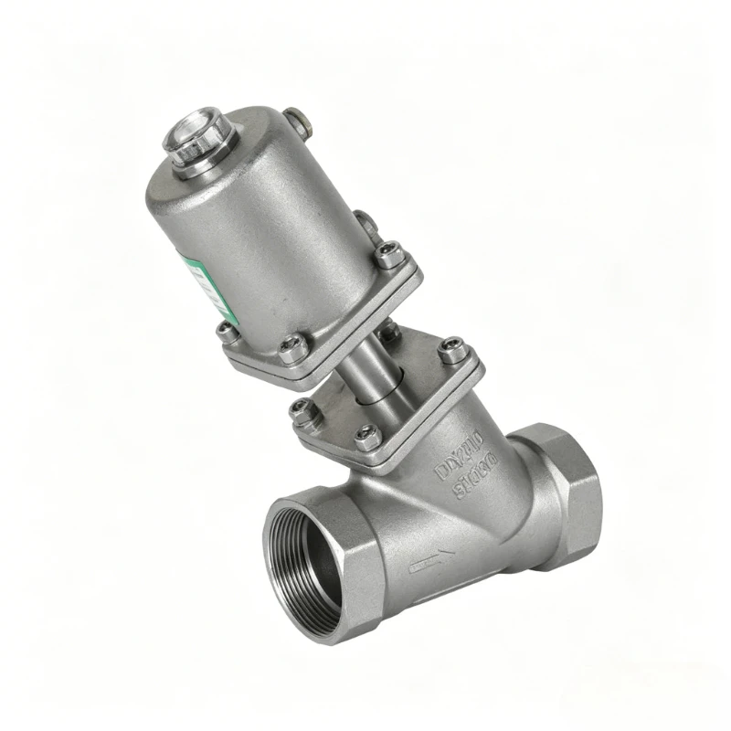 304 stainless steel pneumatic angle seat valve, air control valve, shut-off valve, high-temperature steam valve, threade