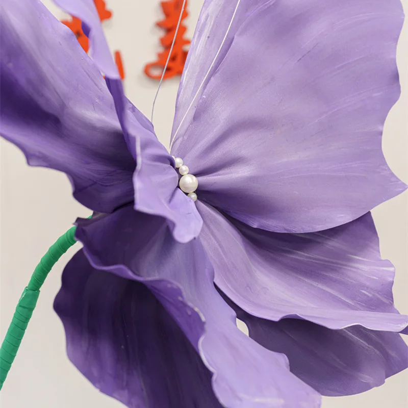 butterfly factory straight out large hand-painted spray color foam flower shopping mall atrium ceiling wedding props