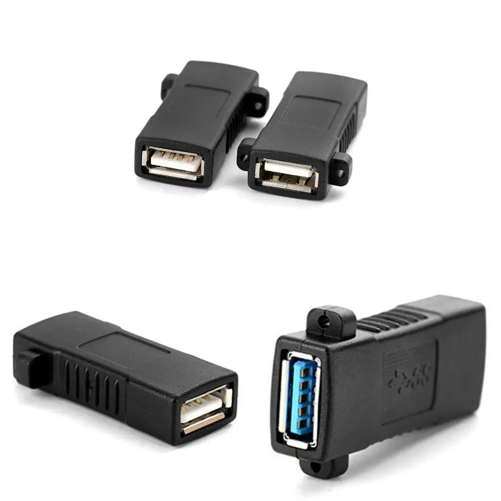 USB Female to Female Adapter 2.0 Female To Female Socket Panel Mount Adapter