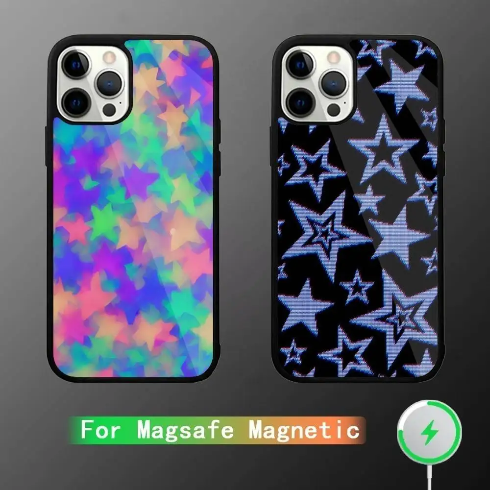 

Colorful Star Phone Case For iPhone 17,16,15,14,13,12,11,Pro,Max,Plus,Mini,SE4,E Magnetic Magsafe Wireless Charging