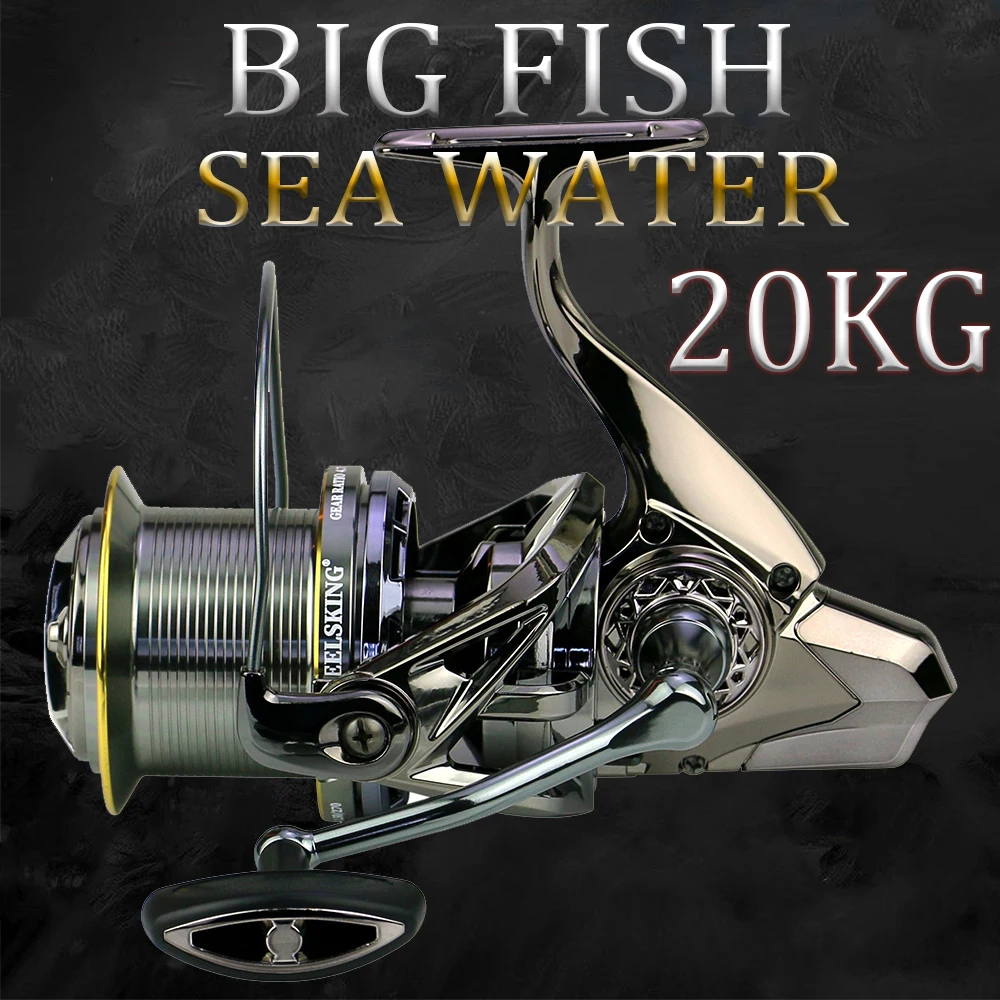 

Spinning Reels 20KG Max Drag 4.7:1 Strong Metal Sea Fishing Reel Saltwater Fishing Long Cast Distance Big Spool Shallow/Deep Cup