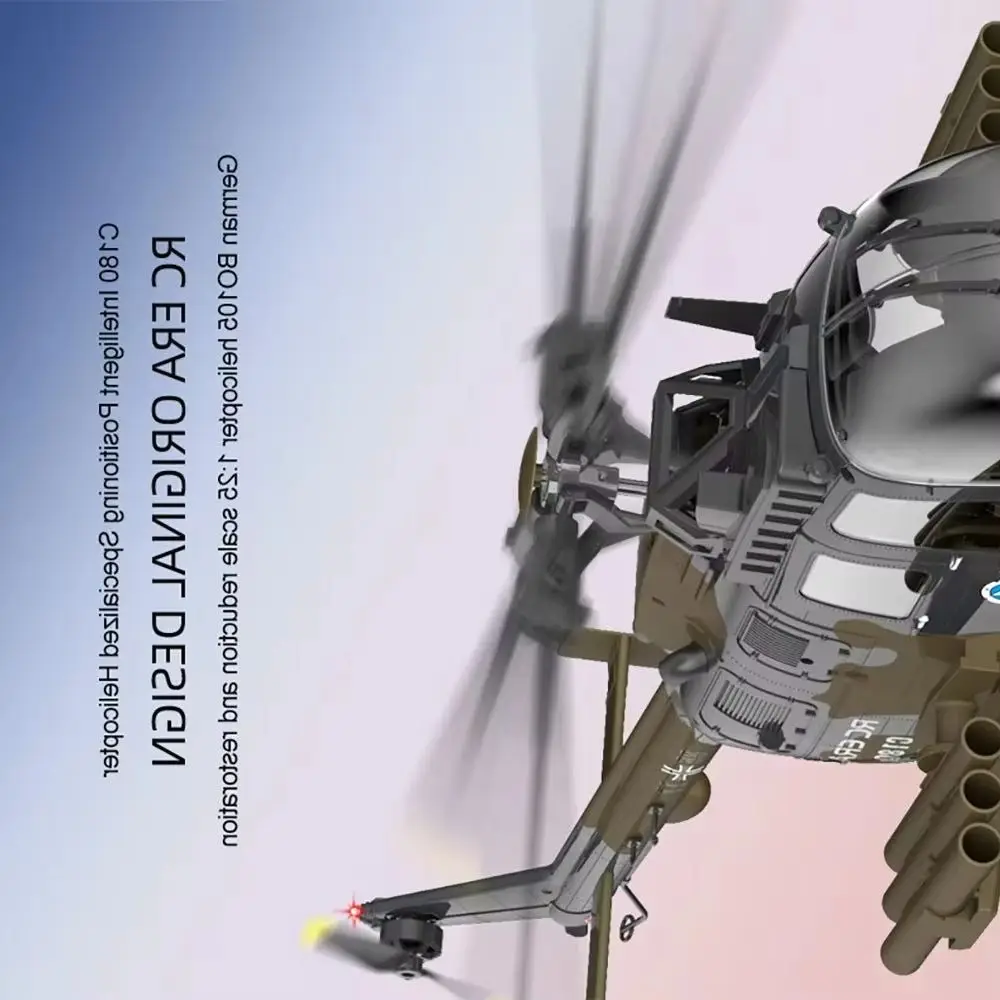 RC ERA C180 Helicopter 1/25 6CH Brushless BO-105 Model Aircraft One-Key Inverted Height Control Optical Flow Positioning Plane