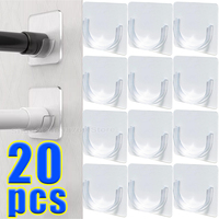 Telescopic Pole Support Sticker Viscose Punch-free Household Nail-Free Adjustable Rod Holder Crossbar Wall Hook Fixing Bracket
