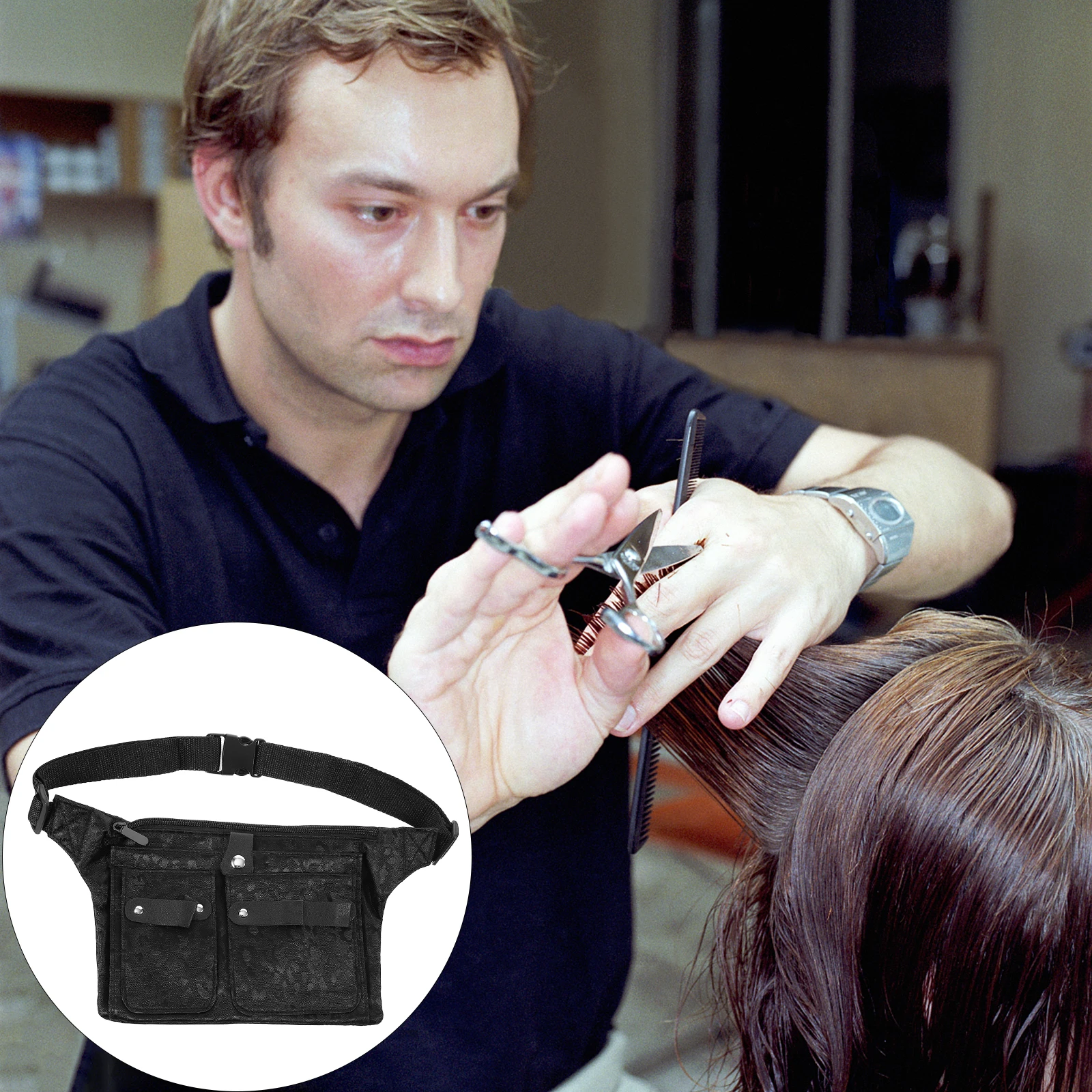 

Canvas Oxford Scissors Waist Bag Hairdressing Tool Pouch Portable Barber Scissors Storage Pouch Professional Hair Salon