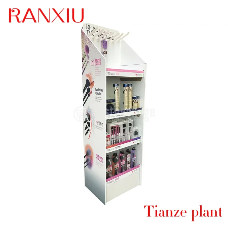 

CustomShopping Mall Display Shelf Cosmetic Paper Floor Stand for Makeup