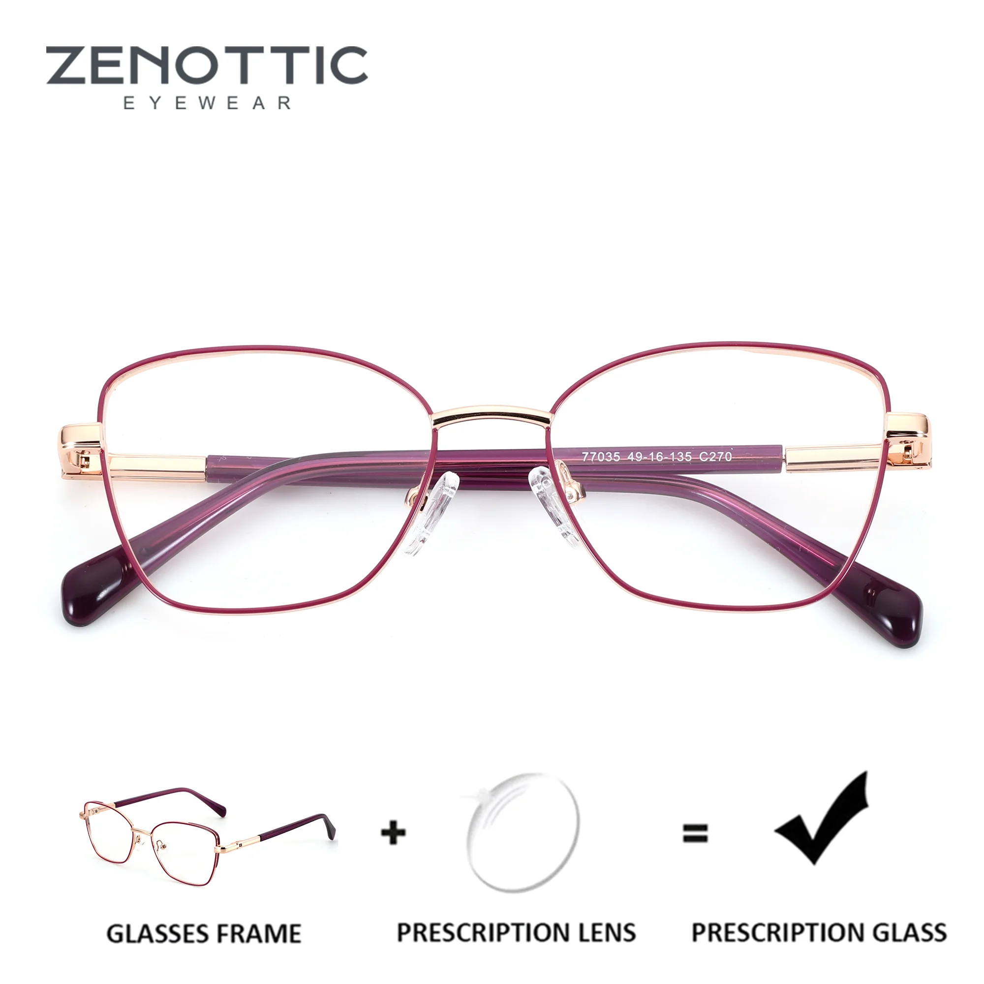 zenottic-xs-サイズ-金属製蝶形処方メガネ女性用プログレッシブ多焦点光学眼鏡ブルーライト近視レンズ