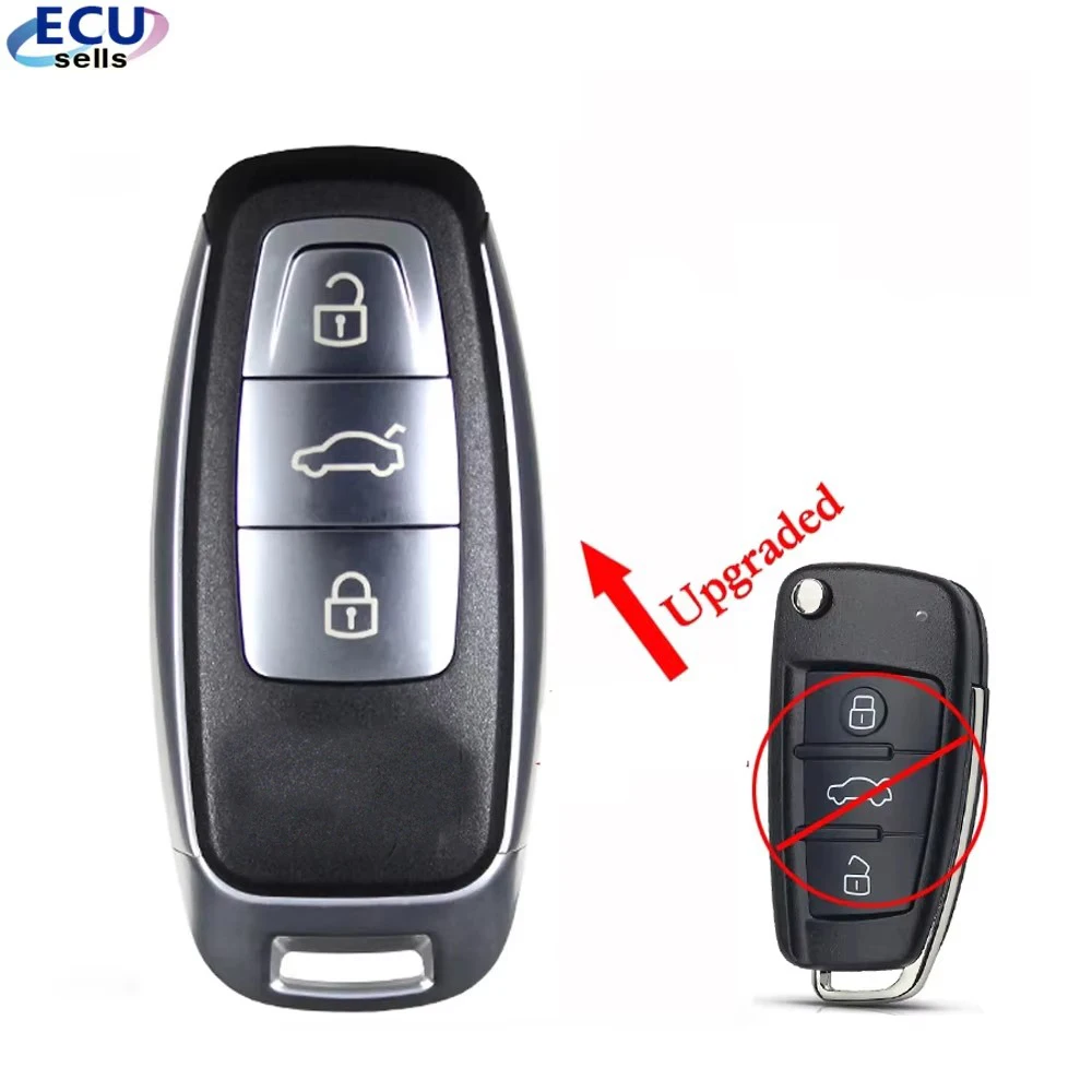 Ecusells Upgraded Modified Keyless Remote Key Shell Case For Audi A3 A4 A6 A8 Q2 Q3 Q5 Q7 R3 RS3 RS5 TT for START ENGINE SYSTEM