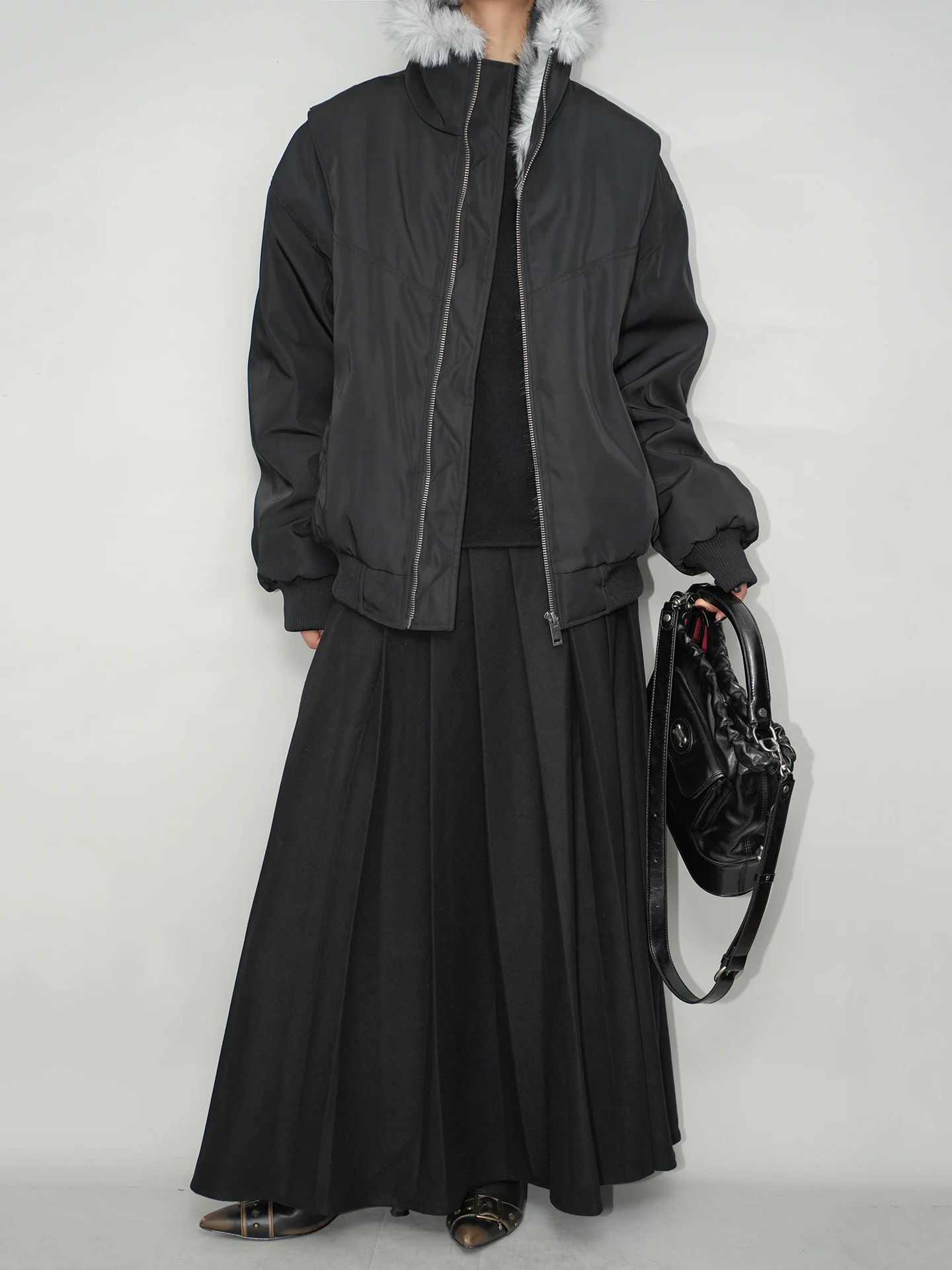 

AIRROOM Street Sle Thiened Design Sense Plu Patchwork Jaet Windproof Mountain Eagle Coat Women's Casual Winter Coat