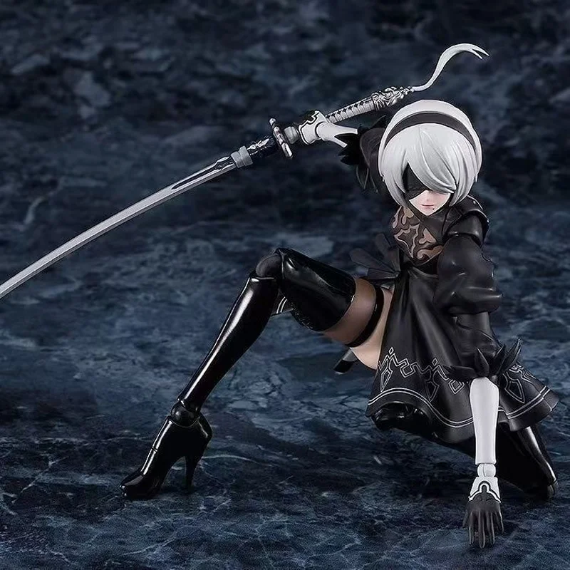 16CM Anime Style White Hair Maid Figure PVC Black Dress Beauty Statue with Accessories Collectible view 5