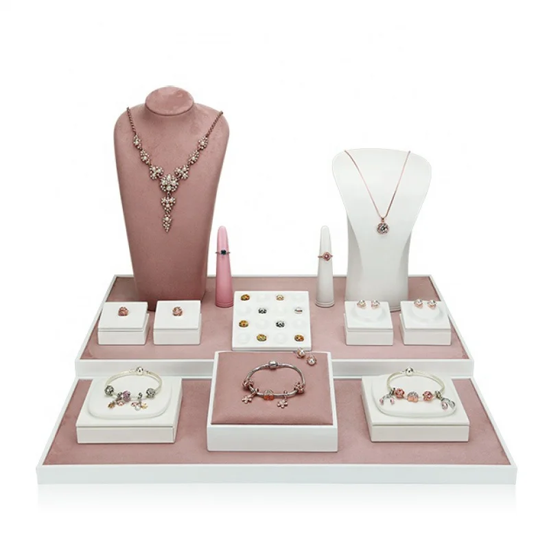 

custom.VANLOCY jewelry display set stand custom For Counter Showcase Ring Bust Necklace Bangle Bracelet Jewelry display