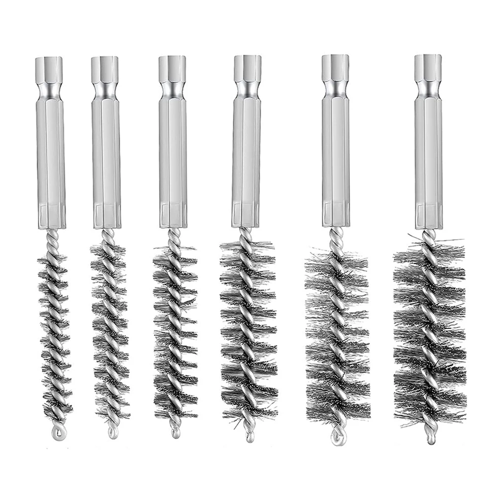 

6pcs Steel Bore Wire Brush Twisted Wire Stainless Steel Cleaning Brushes Drilling Brushes Electric Drill Impact Cleaning Tool