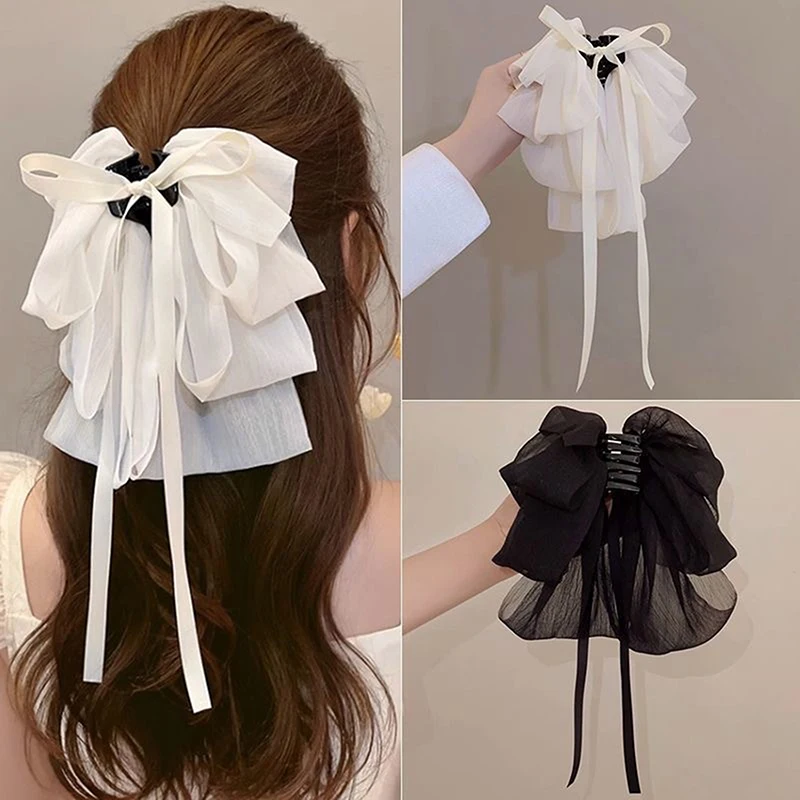 Elegante Bowknot Haar Clips Frauen Temperament Elegante Mesh Haar Clip Mode Haar Zubehör Mädchen Styling Haarnadel Kopfschmuck