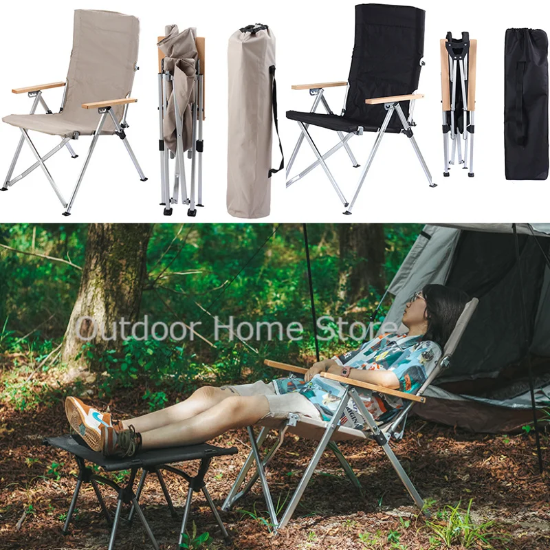 Outdoor Camping Chair Folding Angle Adjustment Relax Chair Portable Leisure Lounge Beach Foldable Chair For Fishing Garden