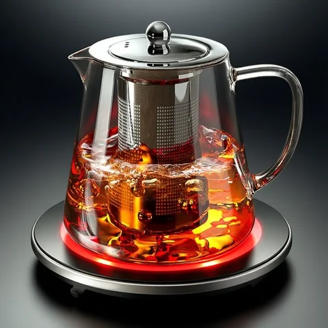 1pc Glass Teapot Heat Resistant Borosilicate Clear Tea Kettle with Removable Stainless Steel Infuser Kettle Kung Fu Teaware Set