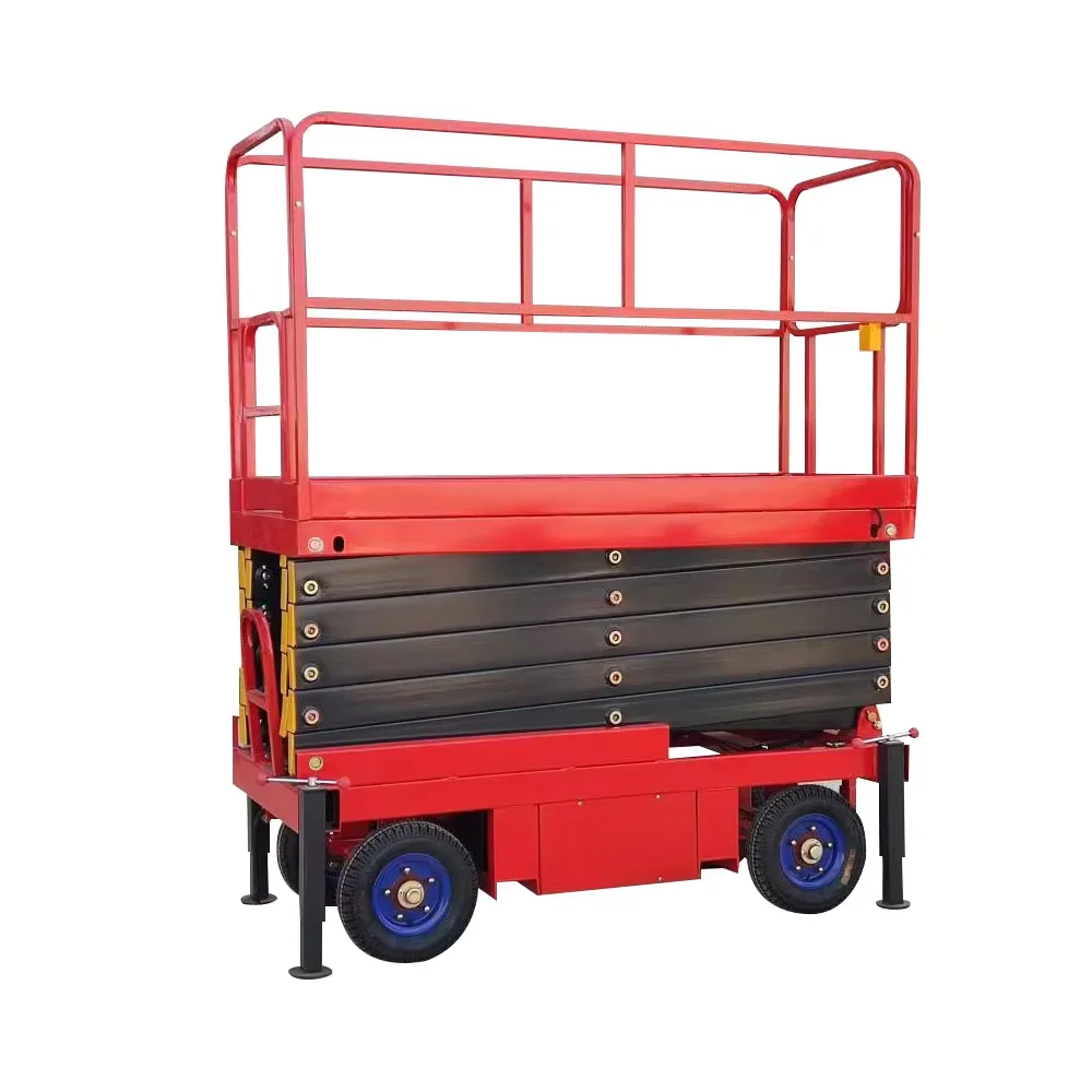 Moving Hydraulic Scissor Lift Manual Movable Aerial Work Platform Elevator AC Electric lifting table Mobile hoist（Deposit）