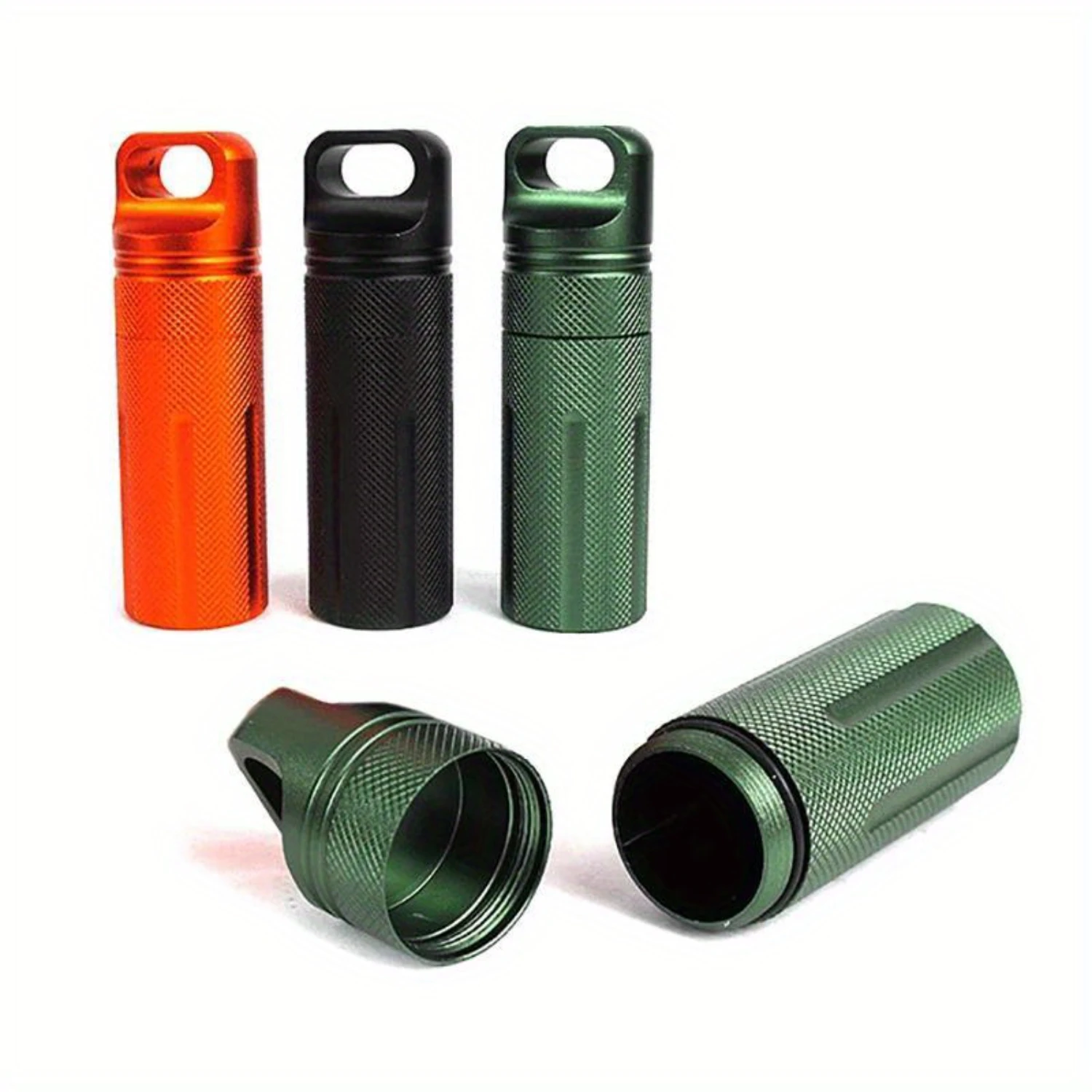 

3PCS Aluminum Airtight Pill Container Capsule Holder Waterproof Medicine Case Honey pot Baby bottle Paint brush cleaner Weed jar