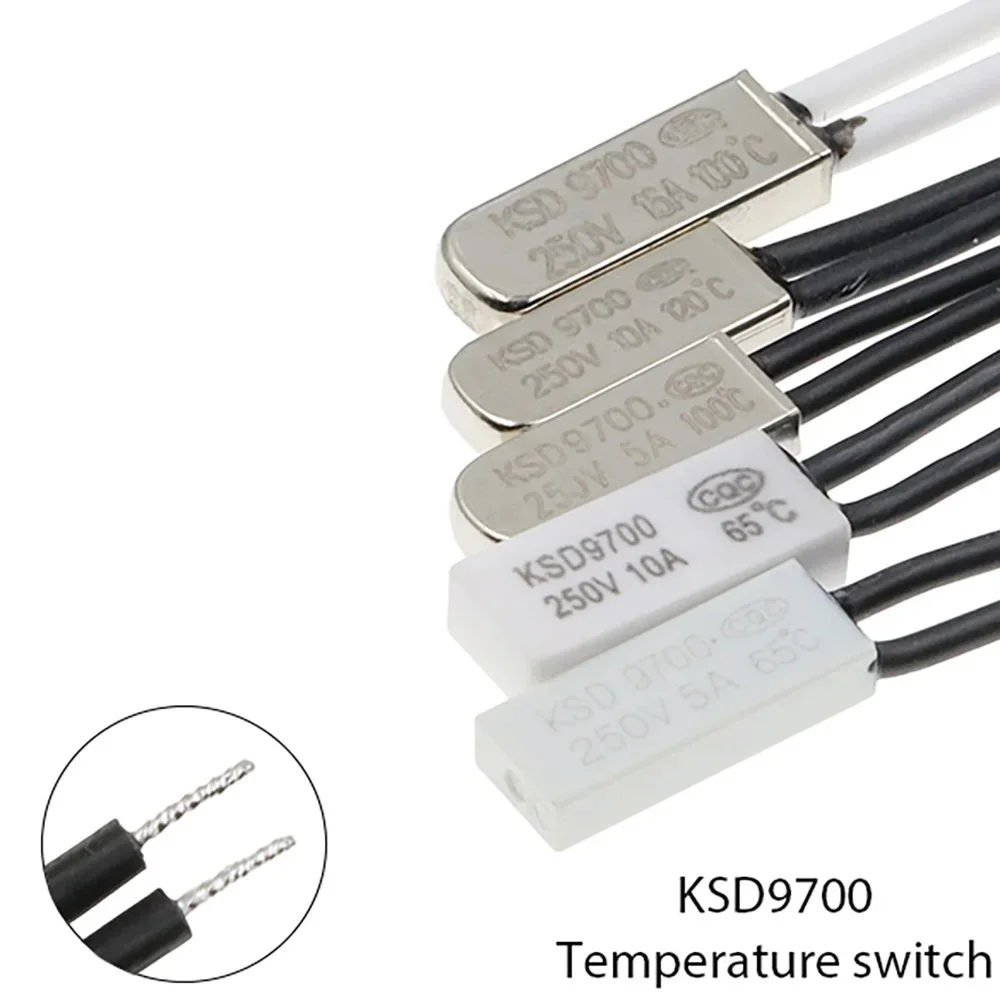 

KSD9700 250V 5A 10A 16A 40~155 Degree Bimetal Disc Temperature Switch Normal Close Closed Thermostat Thermal Protector Fuses