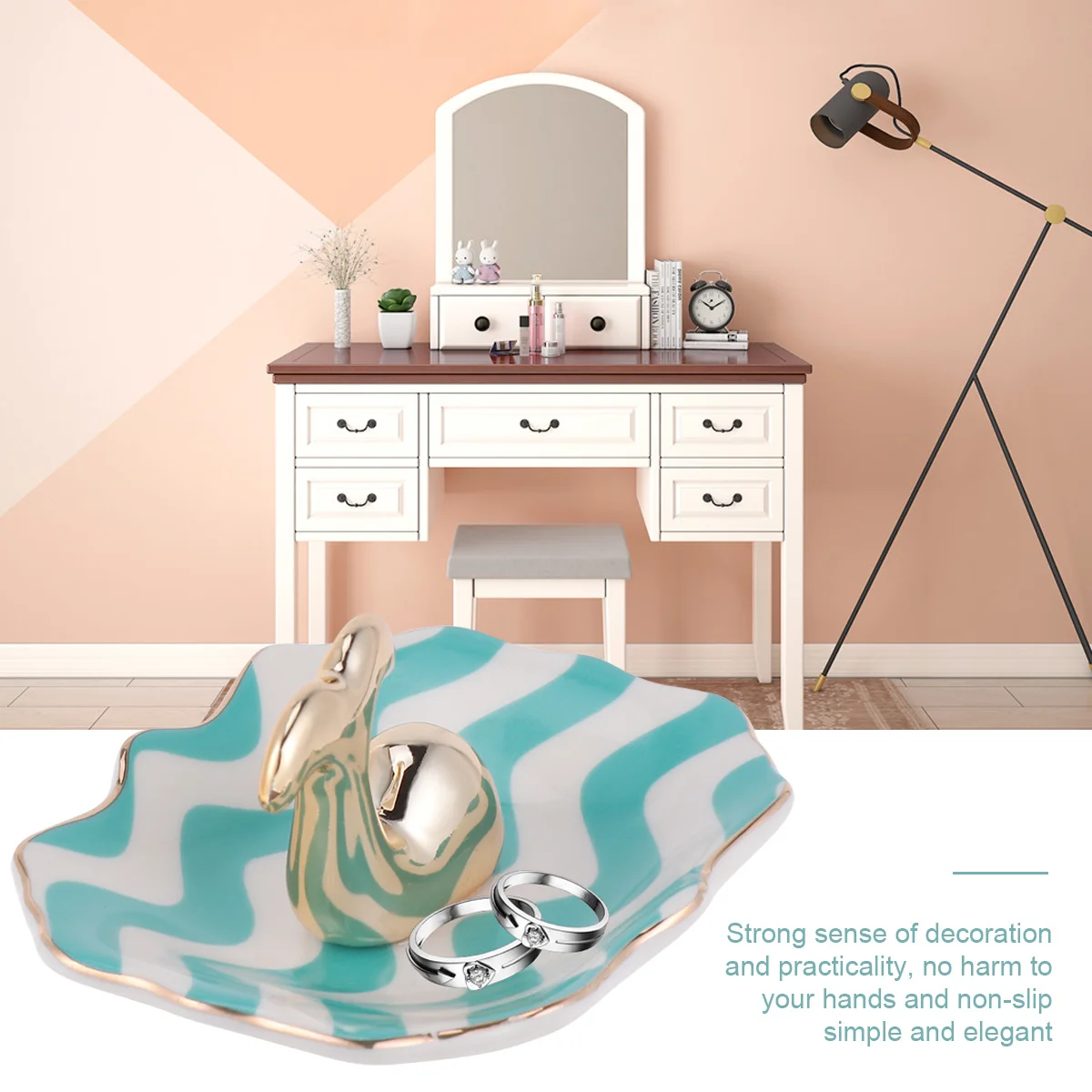 

Керамический лоток для хранения ювелирных изделий Блюдо для ювелирных изделий Декоративный лоток для безделушек Поднос для демонстрации ювелирных изделий Тарелка для хранения домашнего магазина (Дельфин, задница)