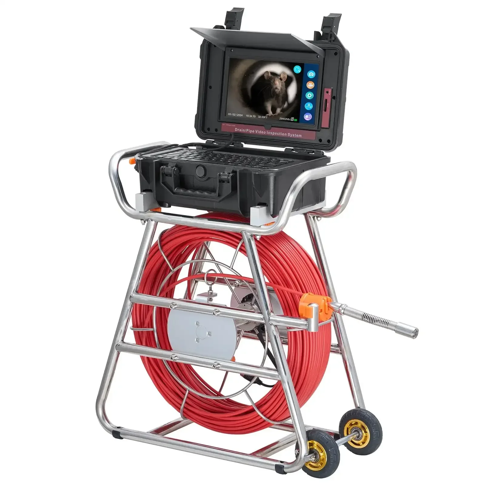 

Sewer Camera 328 ft/100m Self-Leveling Drain Camera with 10.1" Touchscreen