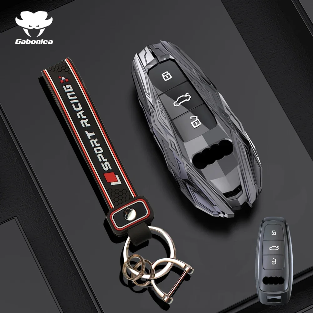 Zinc Alloy Car Key Case Cover For Audi A1 A3 A4 B9 A6L A7 C8 A7 S7 4K A8 D5 S5 S6 R8 S8 Q2L Q3 Q5L Q7 Q8 SQ8 E-tron Accessories