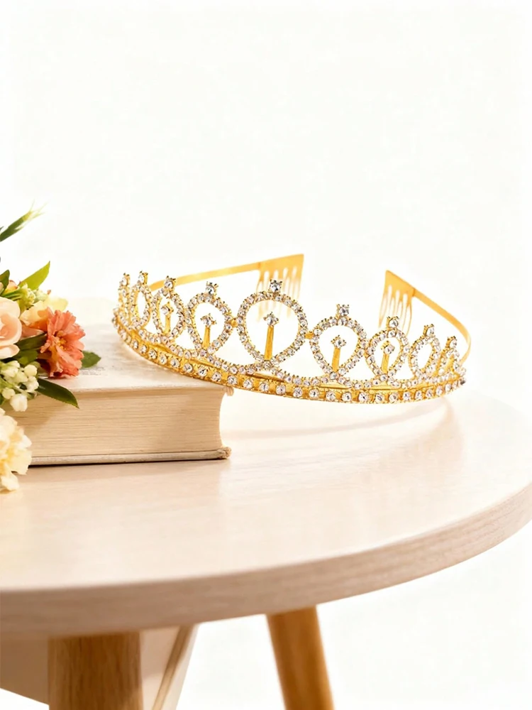 

1 шт., блестящая хрустальная корона со стразами, тиара, украшение на день рождения, годовщину, счастливые женщины, товары для дня рождения