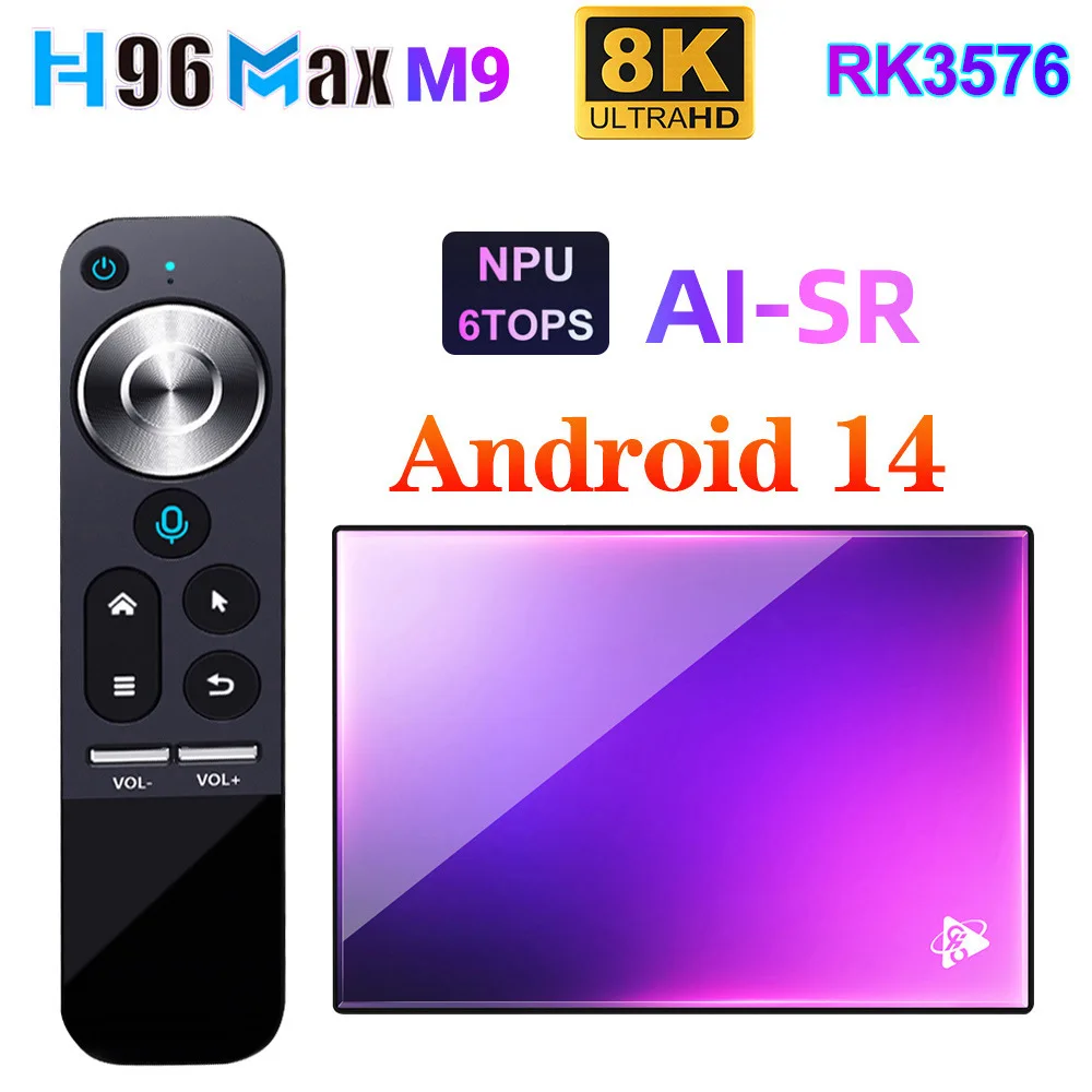 

H96 MAX RK3576 M9 Android TV Box Iptv 4K USB2.0 4G32G 1000M DDR4 Android14 USB3.0 Wifi6 BT5.4 8K 8G128 Set Top Box Media Player