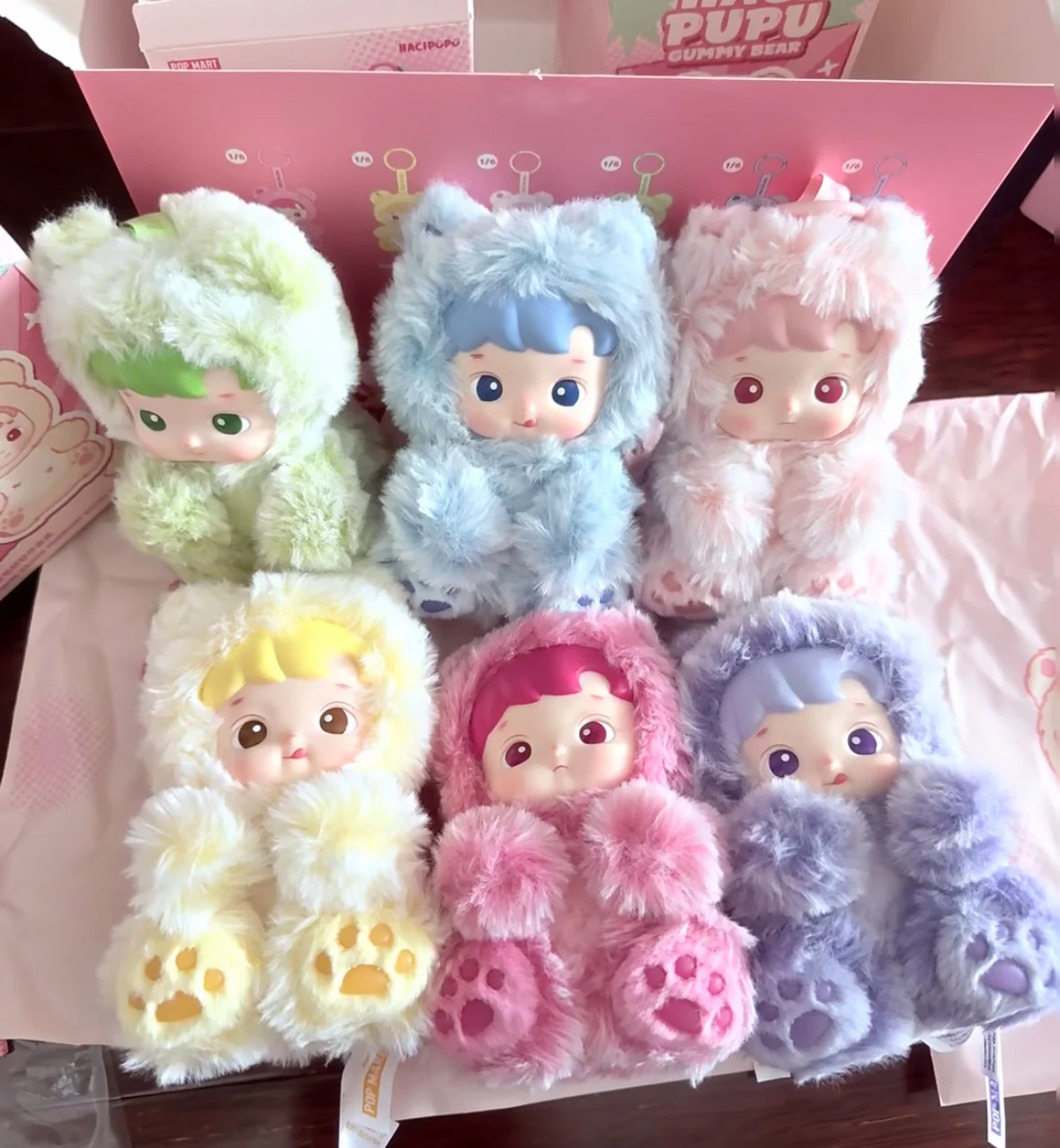 POPMART Haicipupu Seria Gummy Bear Figurka Winylowa Pluszowa Zawieszka Oryginalna Blind Box Urocza Ozdoba Dekoracja Mystery Box Prezent Świąteczny dla Dziewczyn