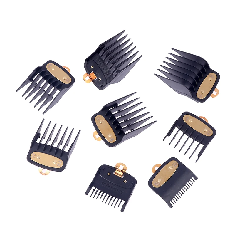 Professional Limit Comb Set for Hair Clipper, Cutting Guide Combs, 1.5mm, 3mm, 4mm, 5mm, 6mm, 10mm, 13mm, 19mm, 25mm, PCes 8