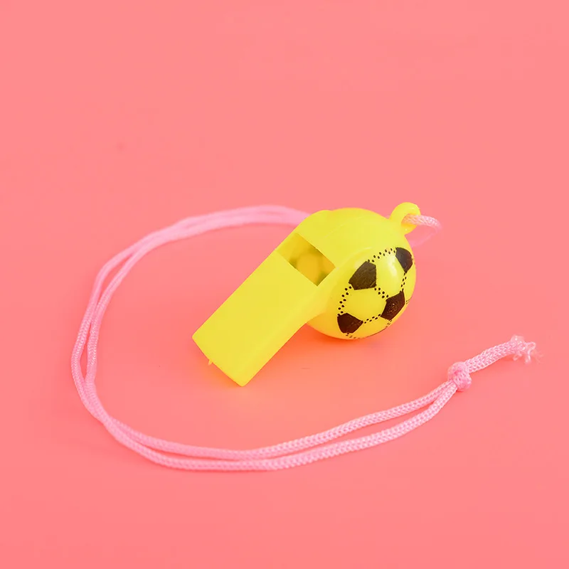 20pcs Soccer Patterns Whistle Plastic Sport Pendant Whistle Toys Kids Birthday Party Favor Treat Guest Gifts Goodie Bag Fillers