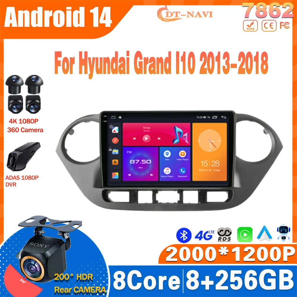 

Android14 Car Radio For Hyundai Grand I10 2013-2018 Multimedia Player GPS Navigation Carplay Stereo 4G BT NO 2Din DVD Head Unit