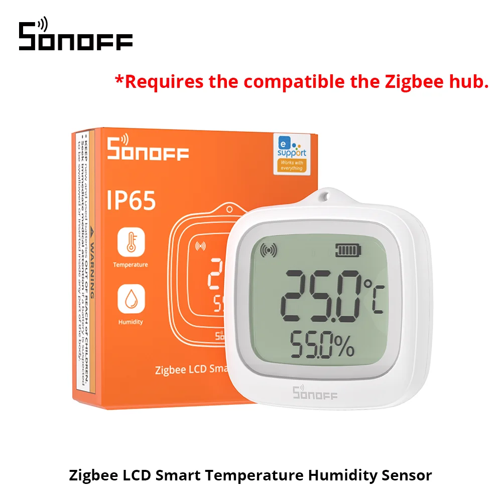SONOFF SNZB-02WD IP65 Zigbee LCD Smart Temperatuur-vochtigheidssensor Waterdicht Werk met Alexa Google Home Need Sonoff Zigbee Hub