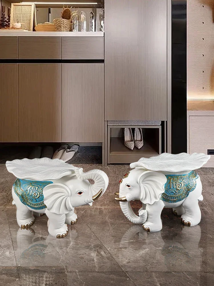 

Feng Shui Ornaments European Style Elephant Stool Ornaments Home Living Room Decorations Shoe Stool Home Living Room Small Stool