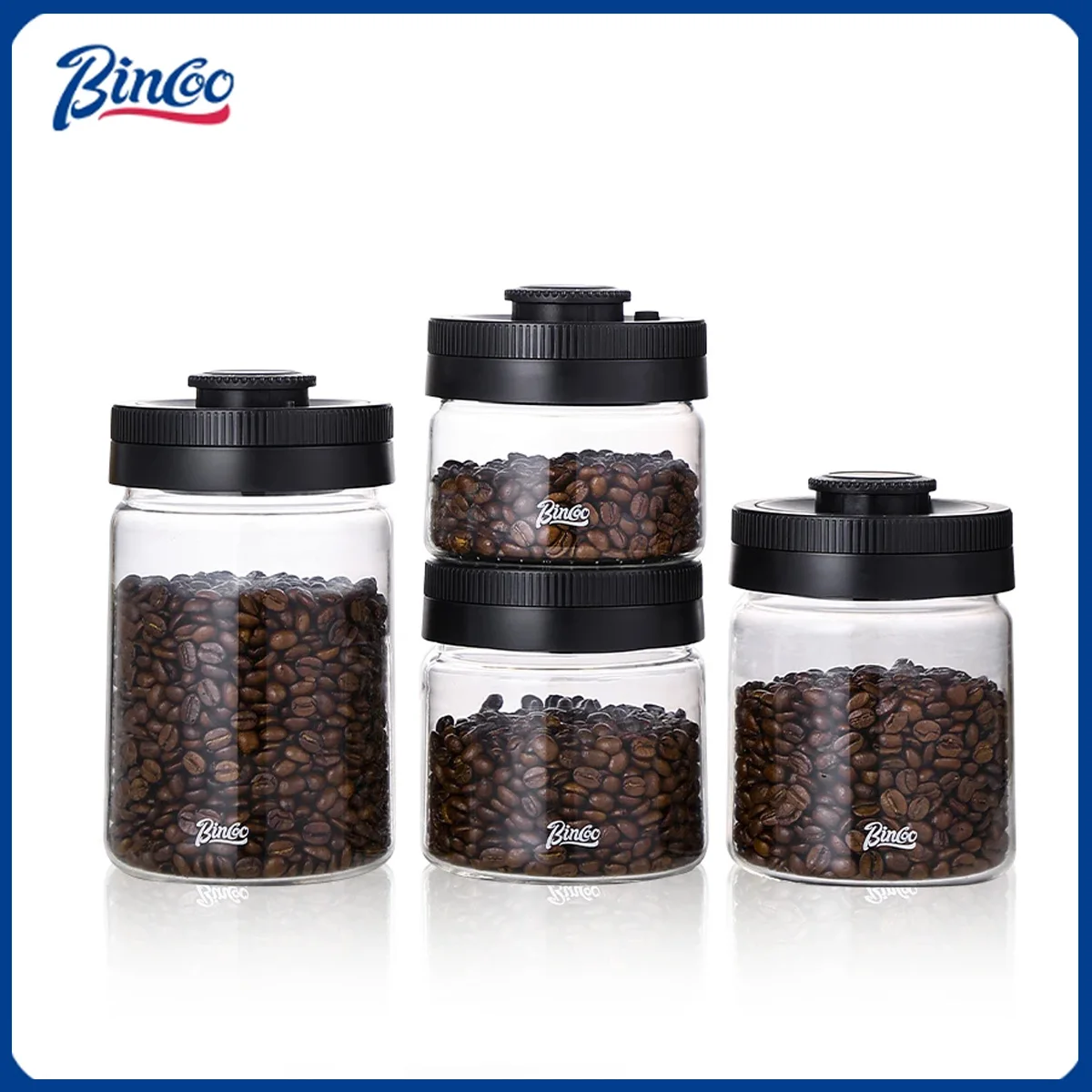 

Bincoo Vacuum Sealed Coffee Beans Storage Jar Airtight Moisture-proof Glass Container