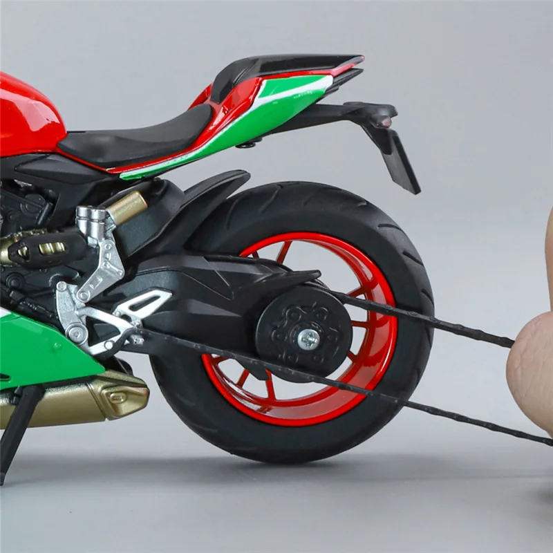 نسخة التجميع 1:12 1199 Panigale سبيكة دراجة نارية رياضية نموذج Diecasts سباق نموذج دراجة نارية الصوت والضوء لعبة أطفال هدية