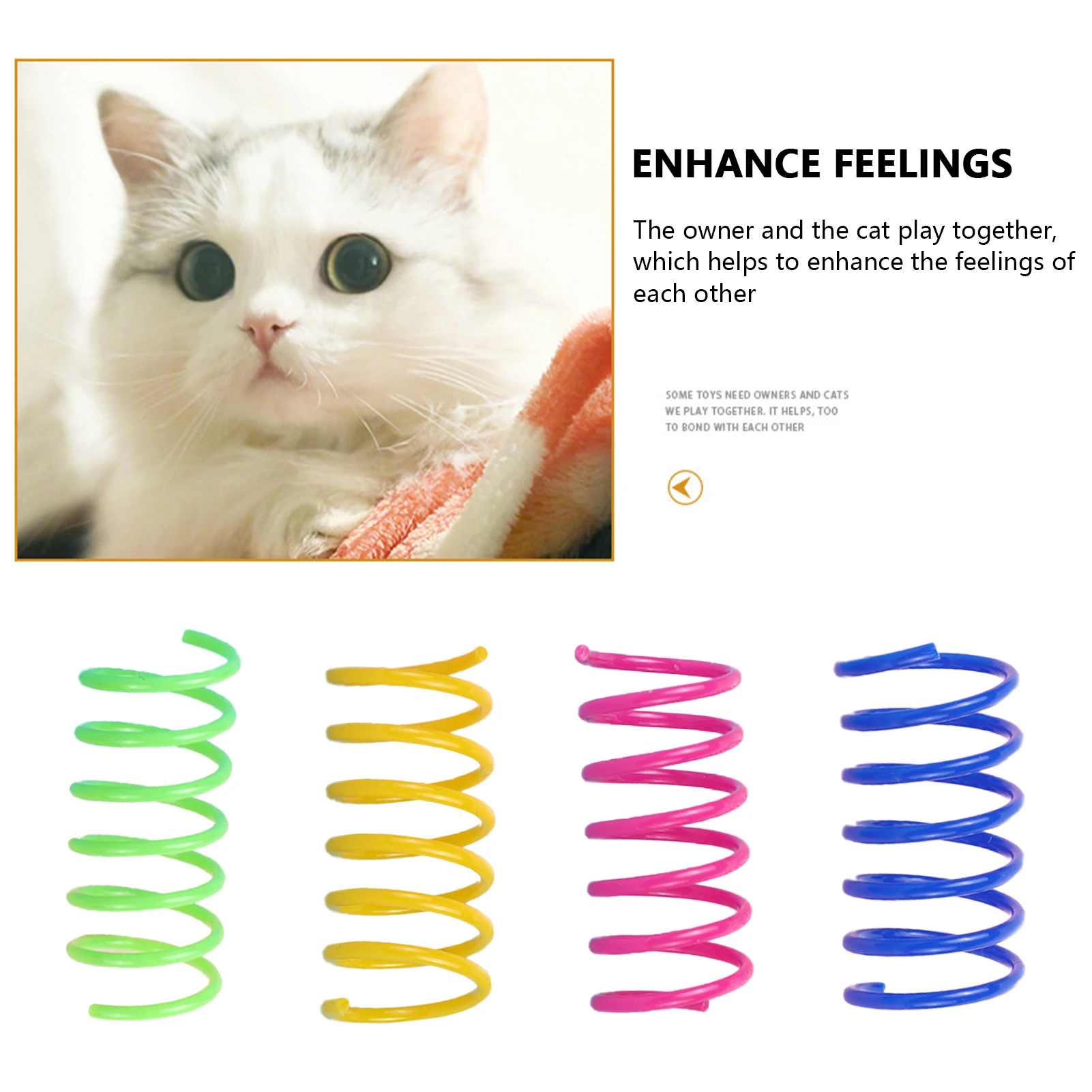 Cat Spring Coil 4Pcs PP Coil Spiral Springs Para Kitten Pets Colorful Springs Cat Toy Para Swatting Biting Hunting Kitten Brinquedos