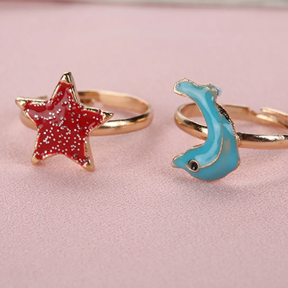 36 stks Legering Cartoon Ringen Mooie Sieraden Speelgoed Gift Feestartikelen voor Kinderen Meisjes Gemengde Patronen en Kleuren