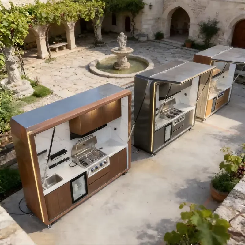 Hot Sale Heavy Modular Outdoor Kitchen Garden Weatherproof Aluminum Alloy Frame Durable 2 Year Warranty Printed