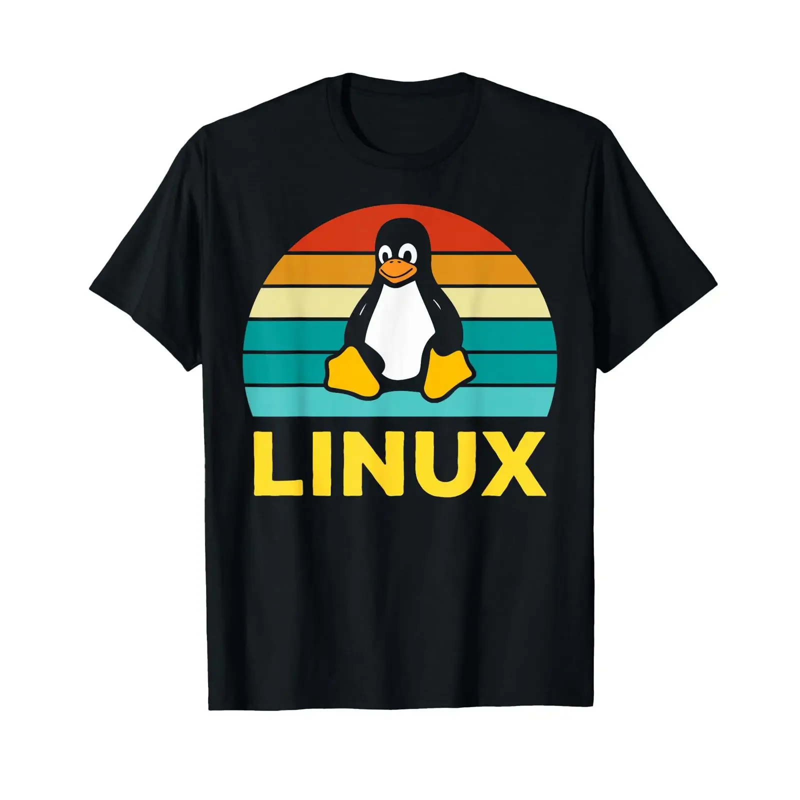 Linux Retro Vintage Penguin Geek Operating System Nerd T Shirt vintage Washed Versatile designer clothes graphic Stylish