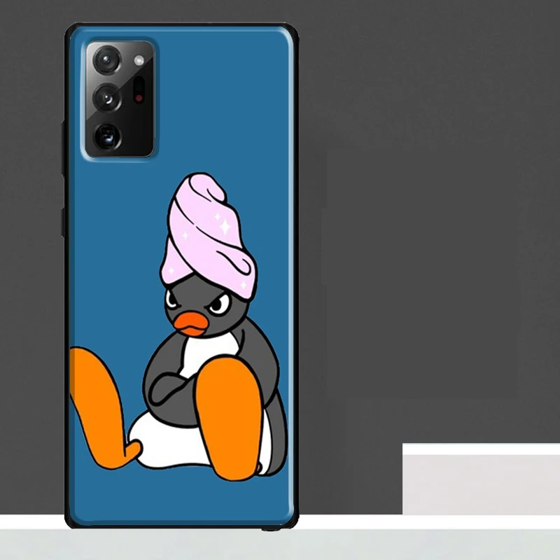 サムスンギャラクシーs10,s8,s9,s22,s23 plus,note 10 20,s20,e s21,s22,s23用の漫画ペンギン電話ケース