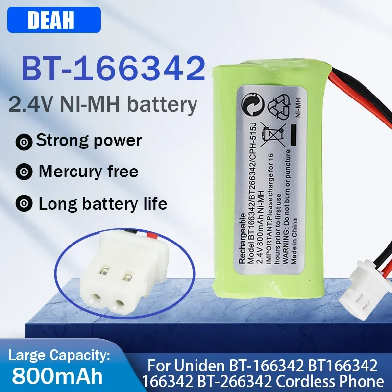 1pcs 800mAh 2.4V BT-166342 AAA Ni-MH Rechargeable Battery For Cordless Phone BT166342 166342 BT-266342 BT183342 BT283342 Cells