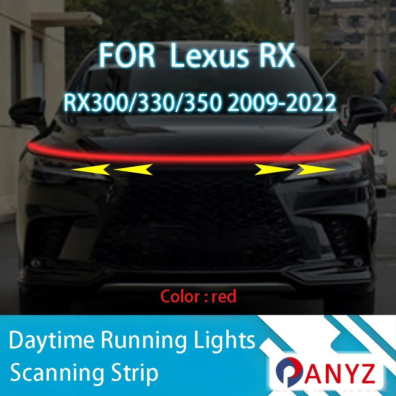 

FOR Lexus RX RX300/330/350 2009-2022 LED Daytime Running Light Scan Starting Car Hood DRL Guide Decorative Ambient Lamp 12V