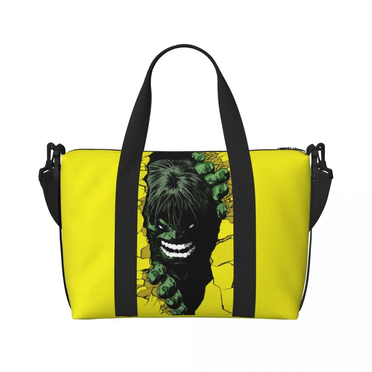 Borsa Tote personalizzata grande cartone animato Hulk Hero per le donne Shopping borsa da viaggio da spiaggia per palestra a tracolla