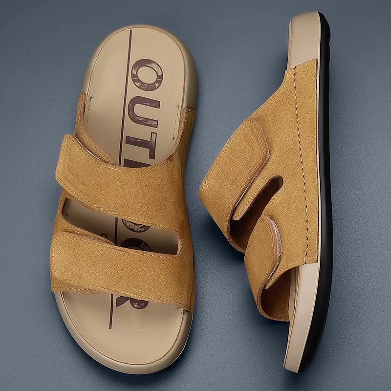 

Summer Classic Men's Slippers Mules Slippers New Men's Rubber Insole Sandals Arch Support Outdoor Beach Slides Sandals 38-44