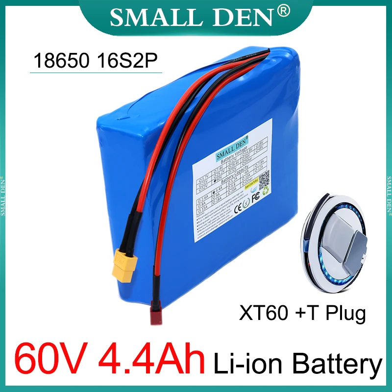 

60V 4.4Ah 18650 lithium battery pack 16S2P 4400mAh 264WH Li-ion cell For 67.2v Self balance scooter Electric unicycle spare Cell