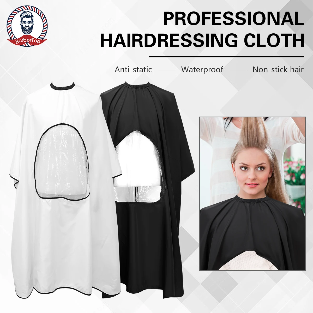 

Salon Hairdresser Haircut Apron Cutting Cloth Pro Waterproof Transparent Watch Phone Hairdressing Cape Barbershop Styling Supply