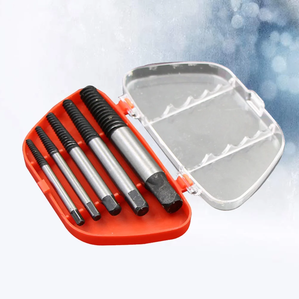 

5Pcs Screw Extractor Premium Quality Multi Functional Compact Storage Box Included Home Maintenance Metal Screw Remover